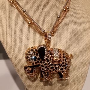 AUSTRIAN  CRYSTAL ELEPHANT NECKLACE NEW IN BOX